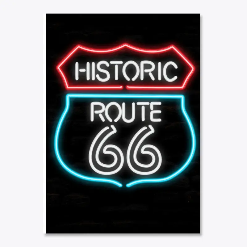 Route 66 Man Cave Neon Pipe Sign