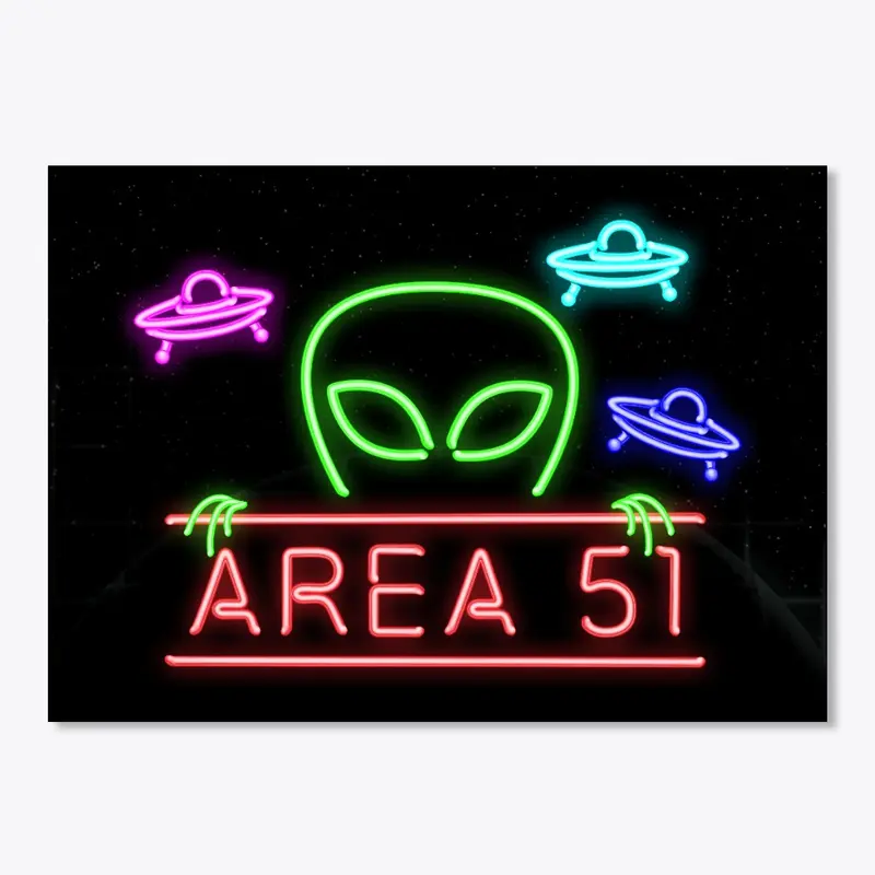 Area 51 Man Cave Neon Pipe Sign