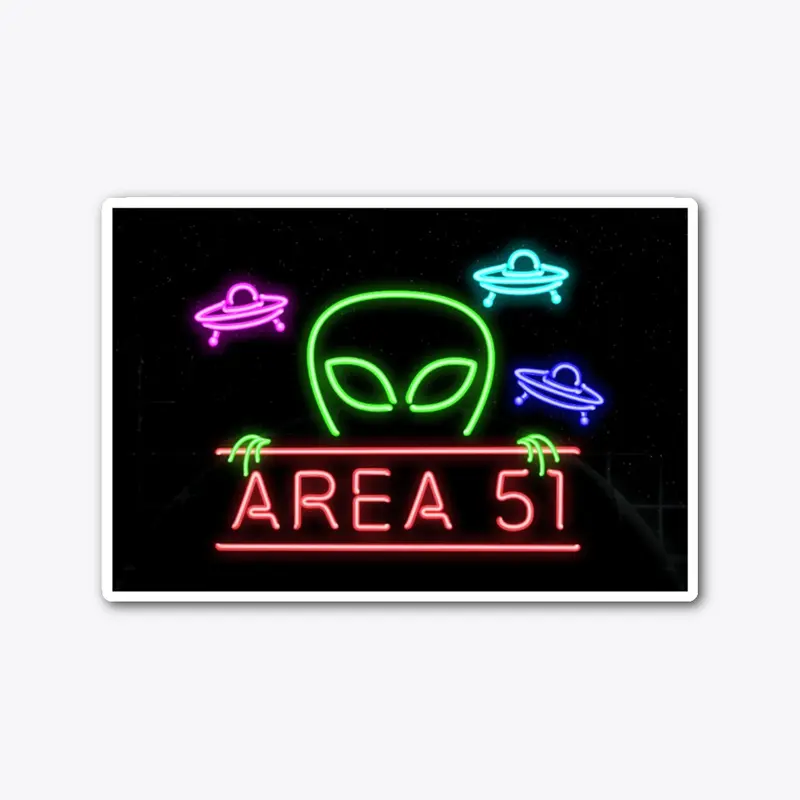 Area 51 Man Cave Neon Pipe Sign