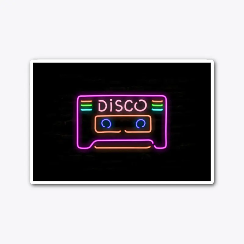 Disco Cassette Man Cave Neon Pipe Sign