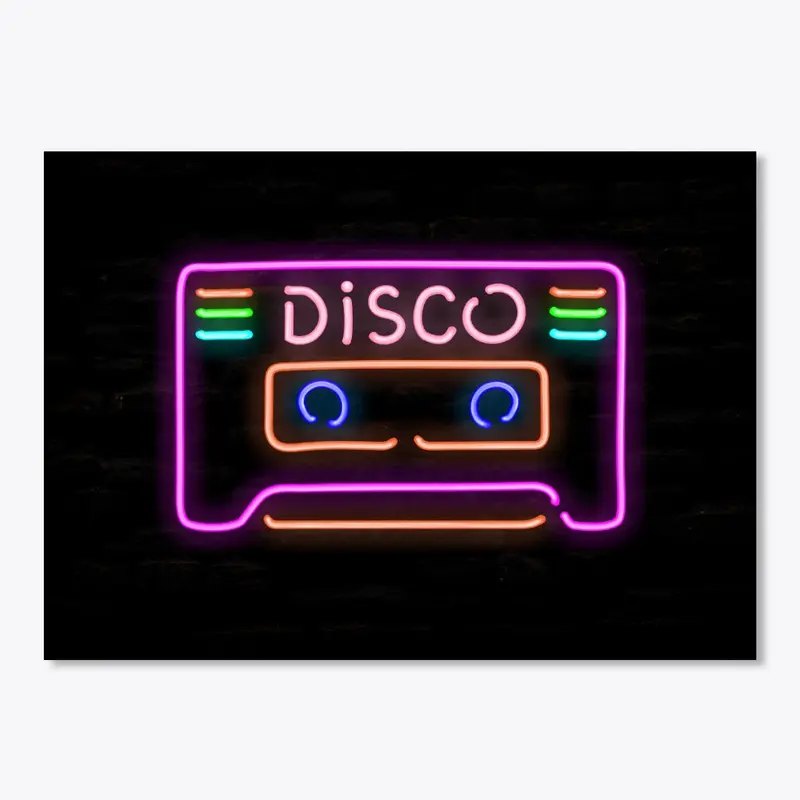 Disco Cassette Man Cave Neon Pipe Sign